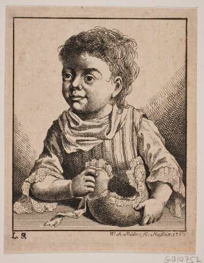 Küçük Bir Kız, Yarım Figür by W.A. Müller