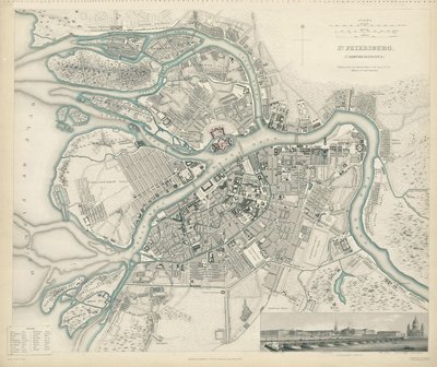 Petersburg Haritası, 1834 by W.B. Clarke