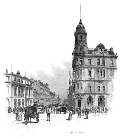 Pitt Street, Sidney, Yeni Güney Galler, Avustralya, 1886. by WC Fitler