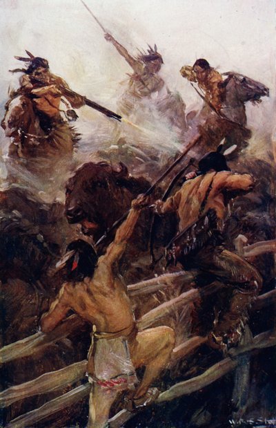 Bufalo ile yakın mesafede (renkli taş) by W.R.S. (after) Stott