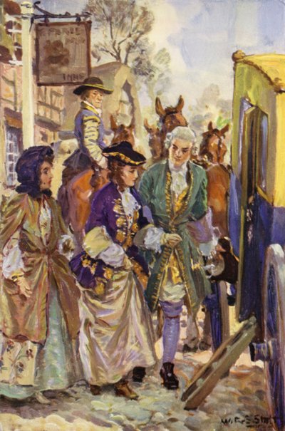 "Efendim hanımları araca bindirdi" (renkli taş) by W.R.S. (after) Stott