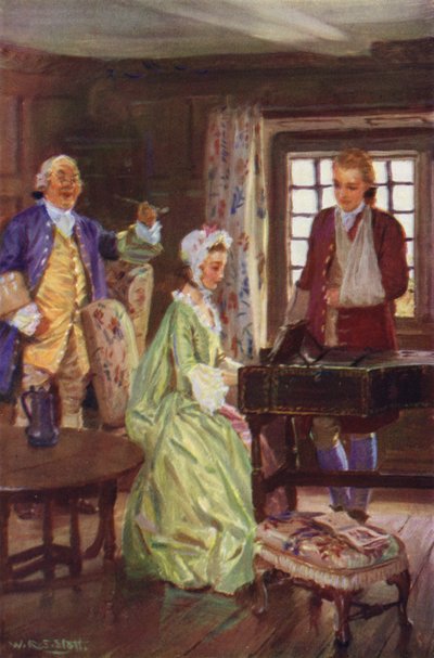 "Aslında, Jones onu klavsene götüremeden çok önce de değildi" (renkli taş) by W.R.S. (after) Stott