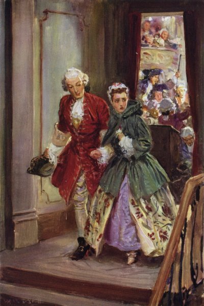 "Kendini genç bir asilzadenin koruması altına aldı" (renkli taş) by W.R.S. (after) Stott