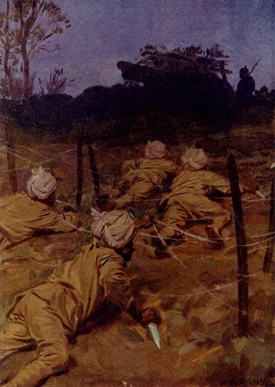 Hintli askerler kediler kadar sessizce ilerlediler (renkli taş) by W.R.S. (after) Stott