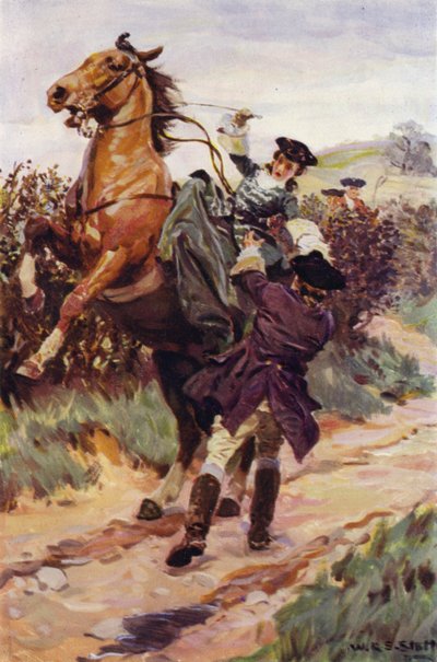"Asi canavar... güzel yükünü sırtından attı ve Jones onu kollarına aldı" (renkli taş) by W.R.S. (after) Stott