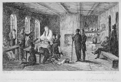 Newgate Hapishanesinin İçinde, Old Bailey, Londra Şehri, 1828 by WT
