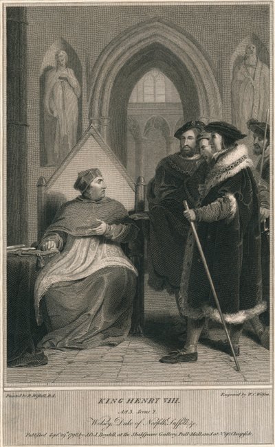 Kral Henry VIII. Perde 3. Sahne 2. Wolsey, Norfolk Dükü, Suffolk & c, 1796. by W. C. Wilson