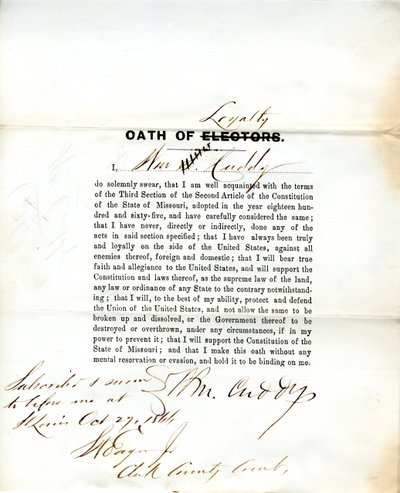 Wm'nin sadakat yemini. Missouri'den Cuddy, St. Louis İlçesi by W. Cuddy