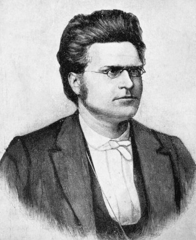Bjornstjerne Martinius Bjornson (1832-1910), Norveçli yazar, şair ve oyun yazarı portresi, Budtz Mueller ve arkadaşları tarafından fotoğraftan sonra gravür by John Ward Dunsmore