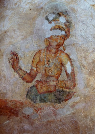 Sri Lanka, Sigiriya arkeolojik kompleksindeki kızların freskleri (UNESCO Dünya Mirası Listesi) by John Ward Dunsmore