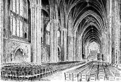 Bristol Katedrali'nin içi, 1908-1909. by W. Gilliard