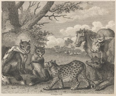 Aslan, Tilki ve Kazlar by W. Grainger