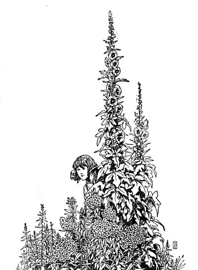 Gerda Bahçedeki Her Çiçeği Tanıyordu, c1930 by William Heath Robinson