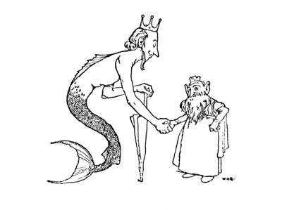 Mer-Kral Önce Davet Edilmeli, c1930 by William Heath Robinson