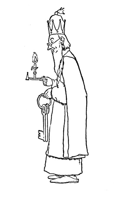 Yaşlı Kralın Kendisi Açmak İçin Dışarı Çıktı, c1930 by William Heath Robinson