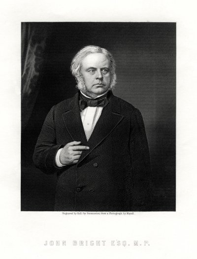 John Bright, İngiliz Radikal ve Liberal devlet adamı, 19. yüzyıl. by W. Holl