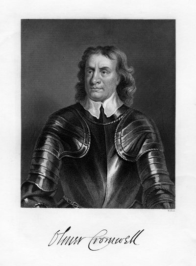 Oliver Cromwell, İngiliz askeri ve devlet adamı, 19. yüzyıl by W. Holl