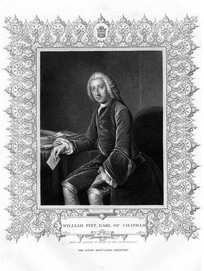 William Pitt, 1. Chatham Kontu, İngiliz Whig devlet adamı, 19. yüzyıl. by W. Holl