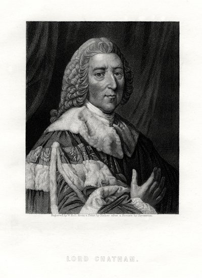 William Pitt, 1. Chatham Kontu, İngiliz Whig devlet adamı, 19. yüzyıl. by W. Holl