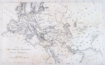 Charlemagne Zamanında Büyük İmparatorluklar, c.1850 by W Hughes