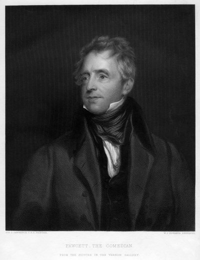 Fawcett, Komedyen, 1828 19. yüzyıl by W. J. Edwards
