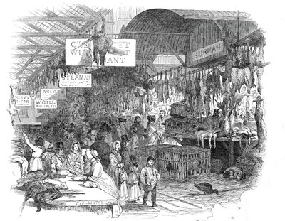 Leadenhall Pazarı, Noel arifesinde, 1845. by W. J. Linton