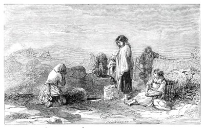 Kutsal Kuyuya Hacılar - F.W. Topham tarafından - yeni sulu boya sergisinden, 1845. by W. J. Linton