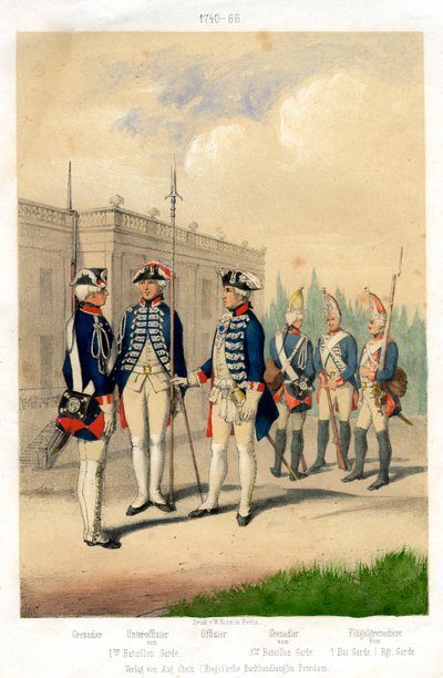 Alman askeri üniformaları, 1740-1786 19. yüzyıl. by W Korn