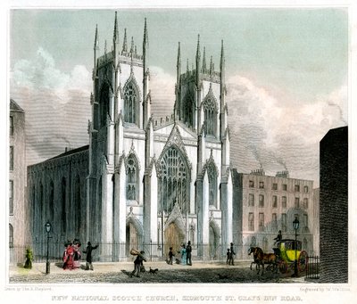 New National Scotch Church, Sidmouth Street ve Grays Inn Road, Londra, 1829. by W Watkins
