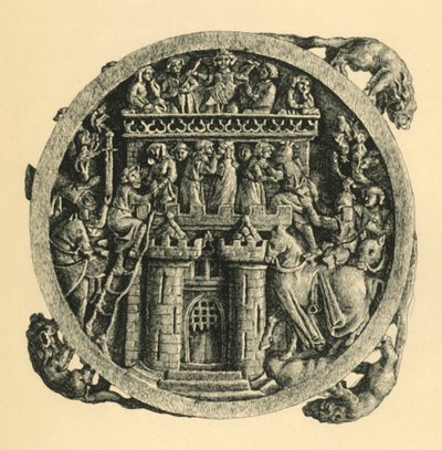 Aşk Kalesinin Baskınını betimleyen fildişi ayna kasası, 14. yüzyılın ortaları, 1881. by W. Wise