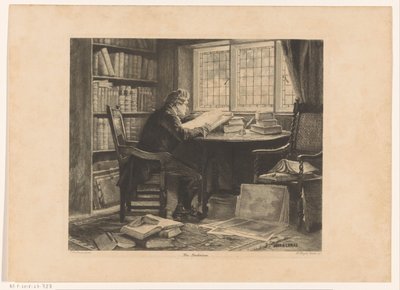 Çalışma odasının önünde okuyan adam Kitap kurdu (nesne üzerindeki başlık) by W. Wright Nooth