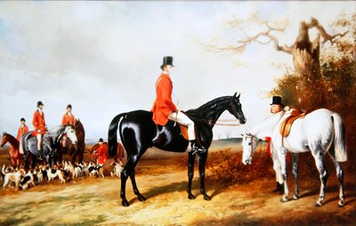 Majestelerinin Buckhounds Buluşması (tuval üzerine yağlı boya) by W. and Barraud H. Barraud