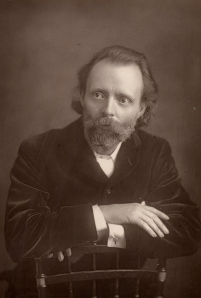 ""(Thomas Henry) Hall Caine (1853-1931) İngiliz romancı. Dante Gabriel Rossetti'nin hayatının sonundaki arkadaşı (1881-1882) (woodburytype) by W. and D. (after) Downey