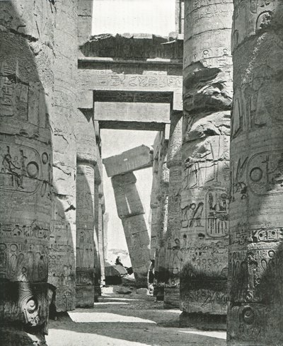 Hipostil Salonunun Sütunları, Karnak, Mısır, 1895. by W and S Ltd