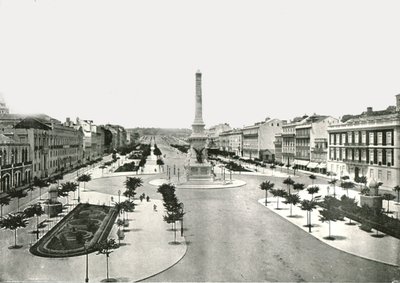 Restauradores Meydanı, Lizbon, Portekiz, 1895. by W and S Ltd