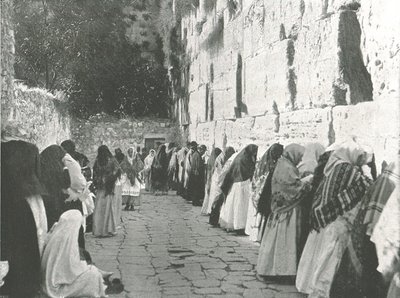 Ağlama Duvarı, Kudüs, Filistin, 1895. by W and S Ltd