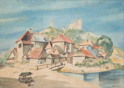 Vistula Nehri üzerinde Kazimierz manzarası by Władysław Skoczylas