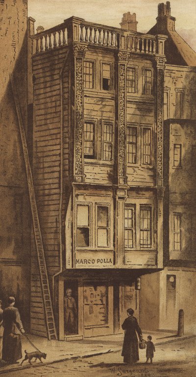 Old House, Aldgate (chromolitho) by Waldo Sargeant
