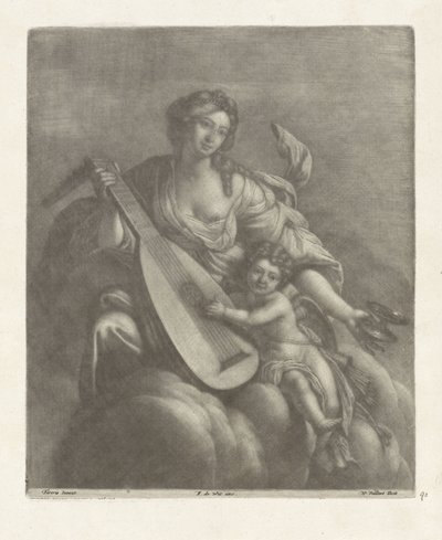 Hebe ve Amor bir bulutun üzerinde by Wallerant Vaillant