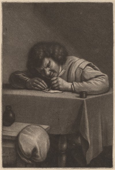 Masada Yazı Yazan Adam by Wallerant Vaillant after Adriaen Brouwer