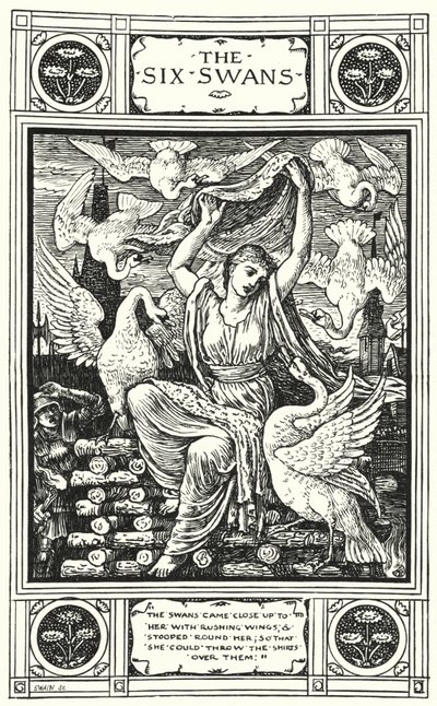 Altı Kuğu (gravür) by Walter (after) Crane