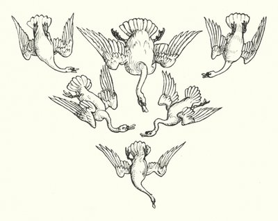 Altı Kuğu (gravür) by Walter (after) Crane