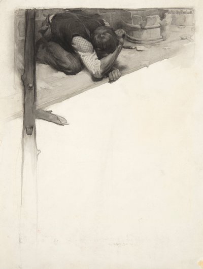 Vinyet: İskelede Çömelmiş Adam by Walter Appleton Clark