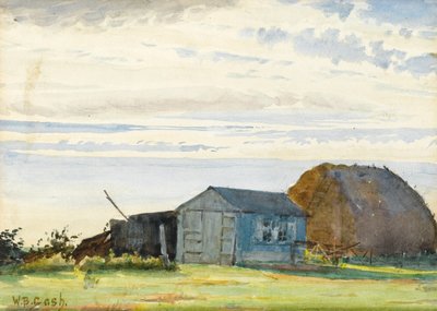 Samanlık, ön planda alan olan kulübeler by Walter Bonner Gash