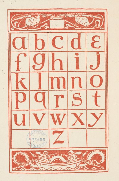 'Altın astar' için bir alfabe tablosu. by Walter Crane