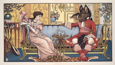Güzel ve Çirkin, bar. 1874 (renkli taş) by Walter Crane