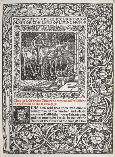 Bölüm I. Hallblithe'ye Kuzgun'un evine gelen üç kişiden. by Walter Crane