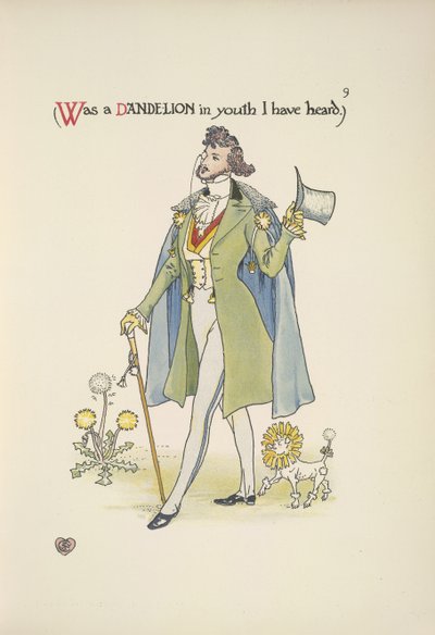 Karahindiba. İyi giyimli bir genç by Walter Crane