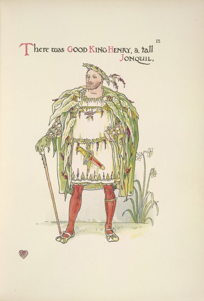 İyi Kral Henry. Henry VIII gibi giyinmiş bir adam by Walter Crane