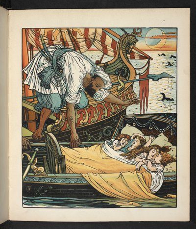 Hikaye için illüstrasyon, Prenses Belle étoile. by Walter Crane